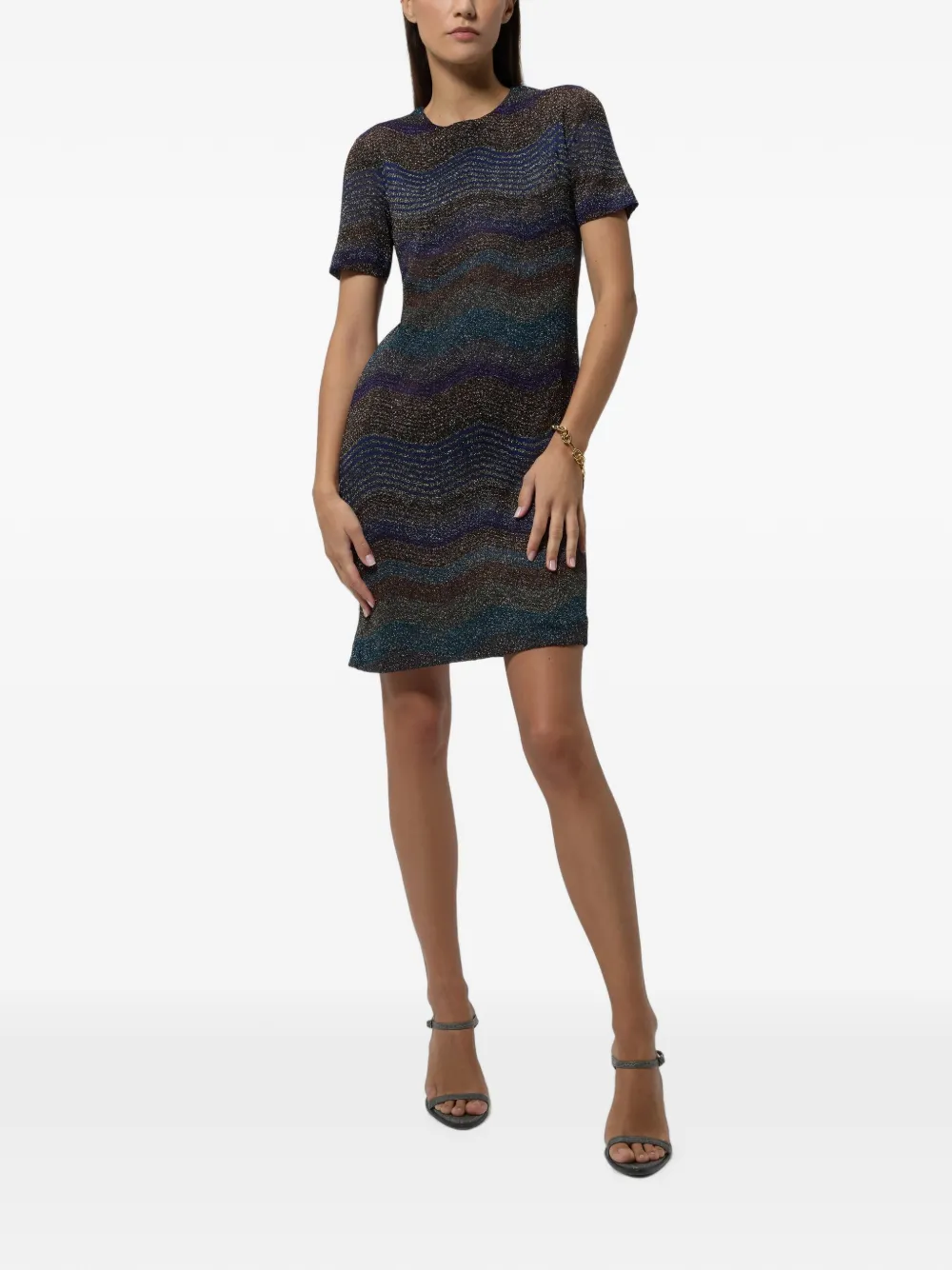 Missoni Mini-jurk met korte mouwen Blauw