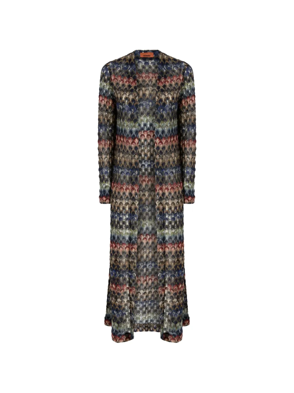 Missoni long viscose lamé cardigan with lace motif - Blu