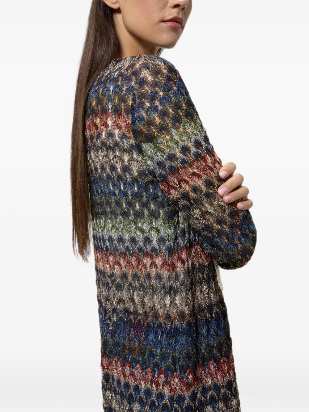 Missoni Viscose lamé vest met kanten patroon Blauw