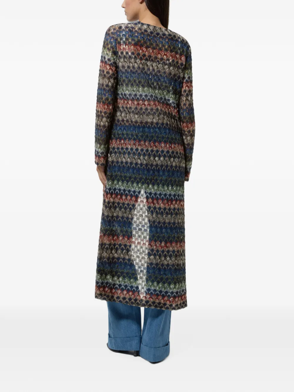 Missoni Viscose lamé vest met kanten patroon Blauw