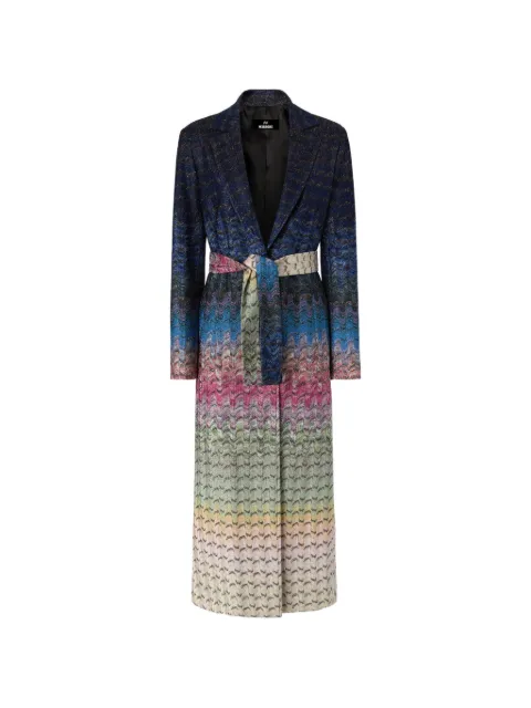 Missoni zigzag-knit belted coat