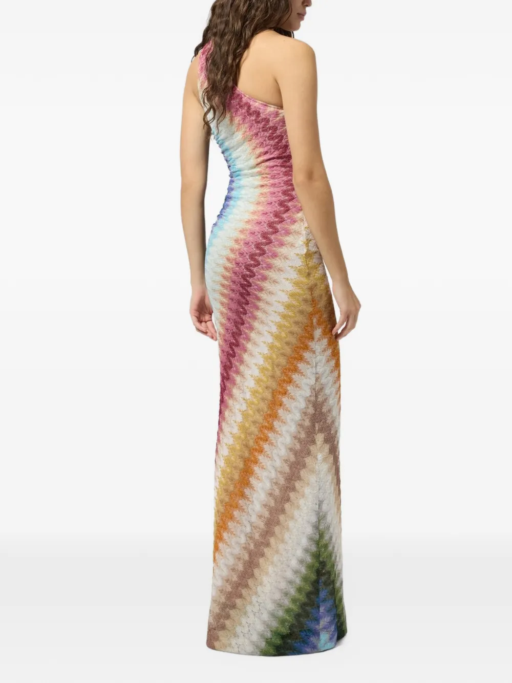Missoni Asymmetrische jurk met zigzagpatroon Beige
