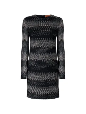 Missoni Mini zigzag-knit Sequinned Dress | Black