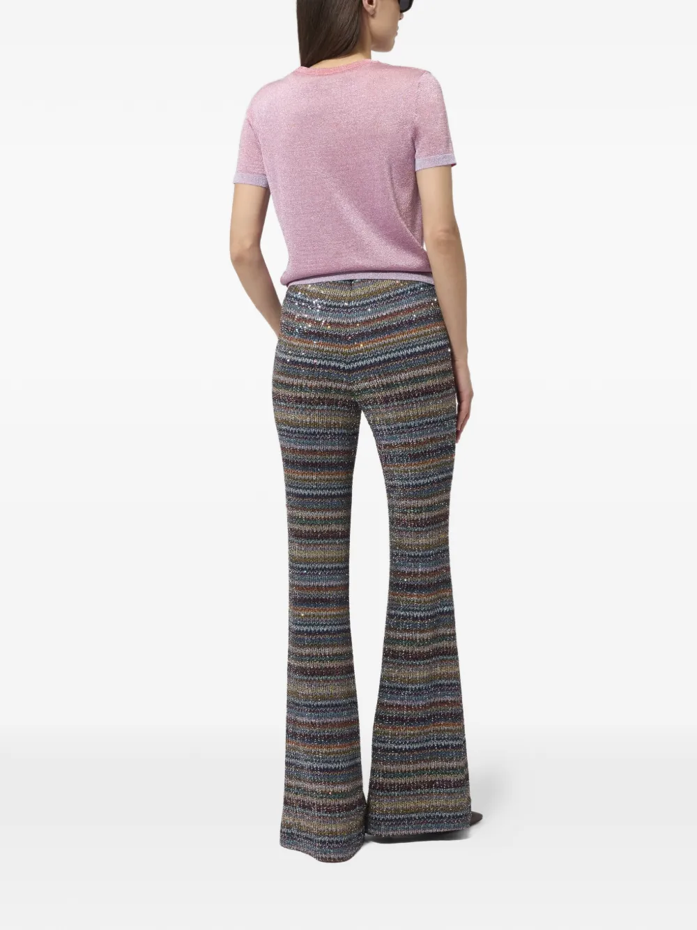 Missoni Broek verfraaid met pailletten en zigzag-patroon Blauw