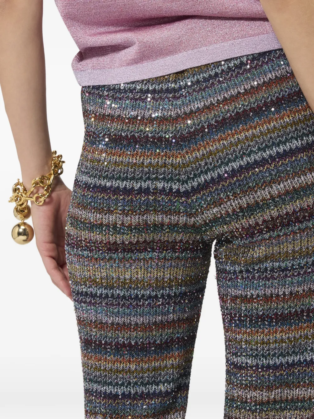 Missoni Broek verfraaid met pailletten en zigzag-patroon Blauw