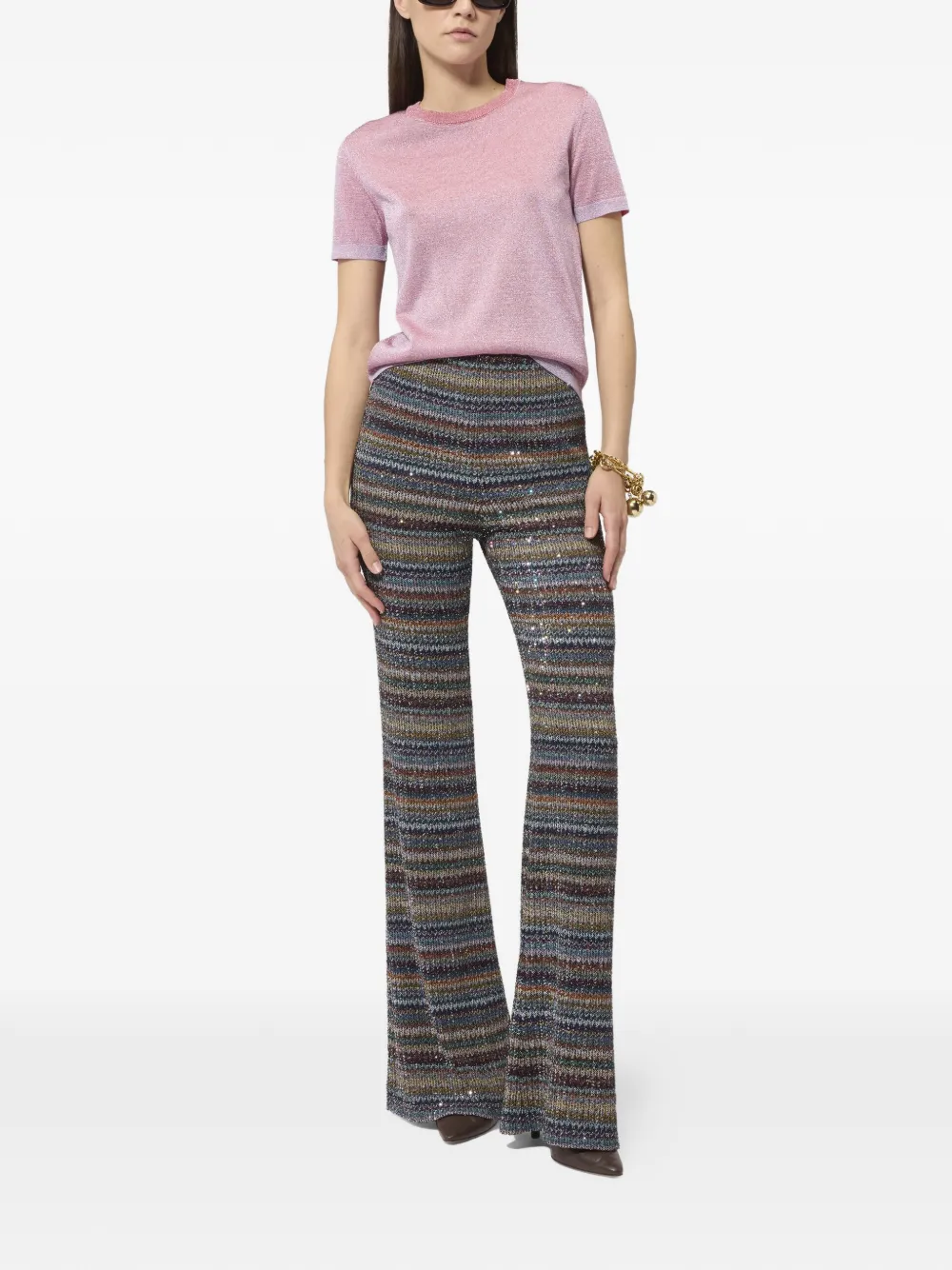 Missoni Broek verfraaid met pailletten en zigzag-patroon Blauw