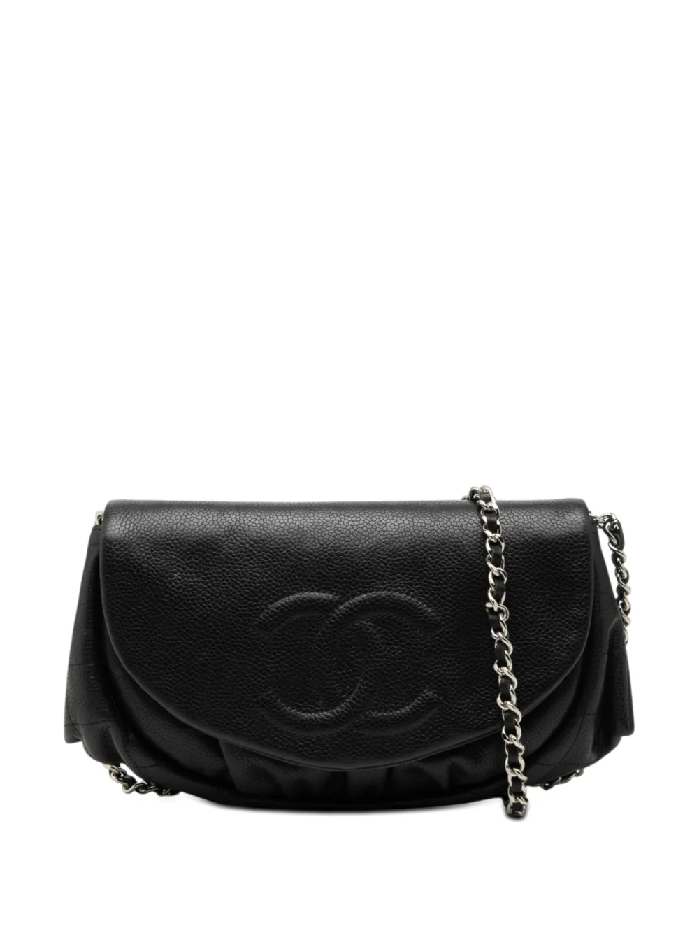 CHANEL Pre-Owned 2008-2009 CC Caviar Half Moon Wallet on Chain crossbody bag - Nero