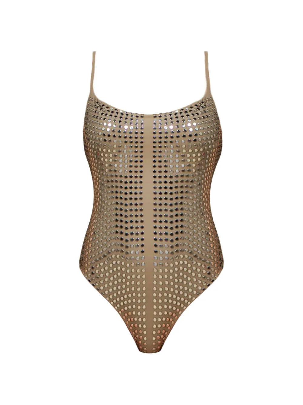 Fisico stud-embellished swimsuit - Toni neutri
