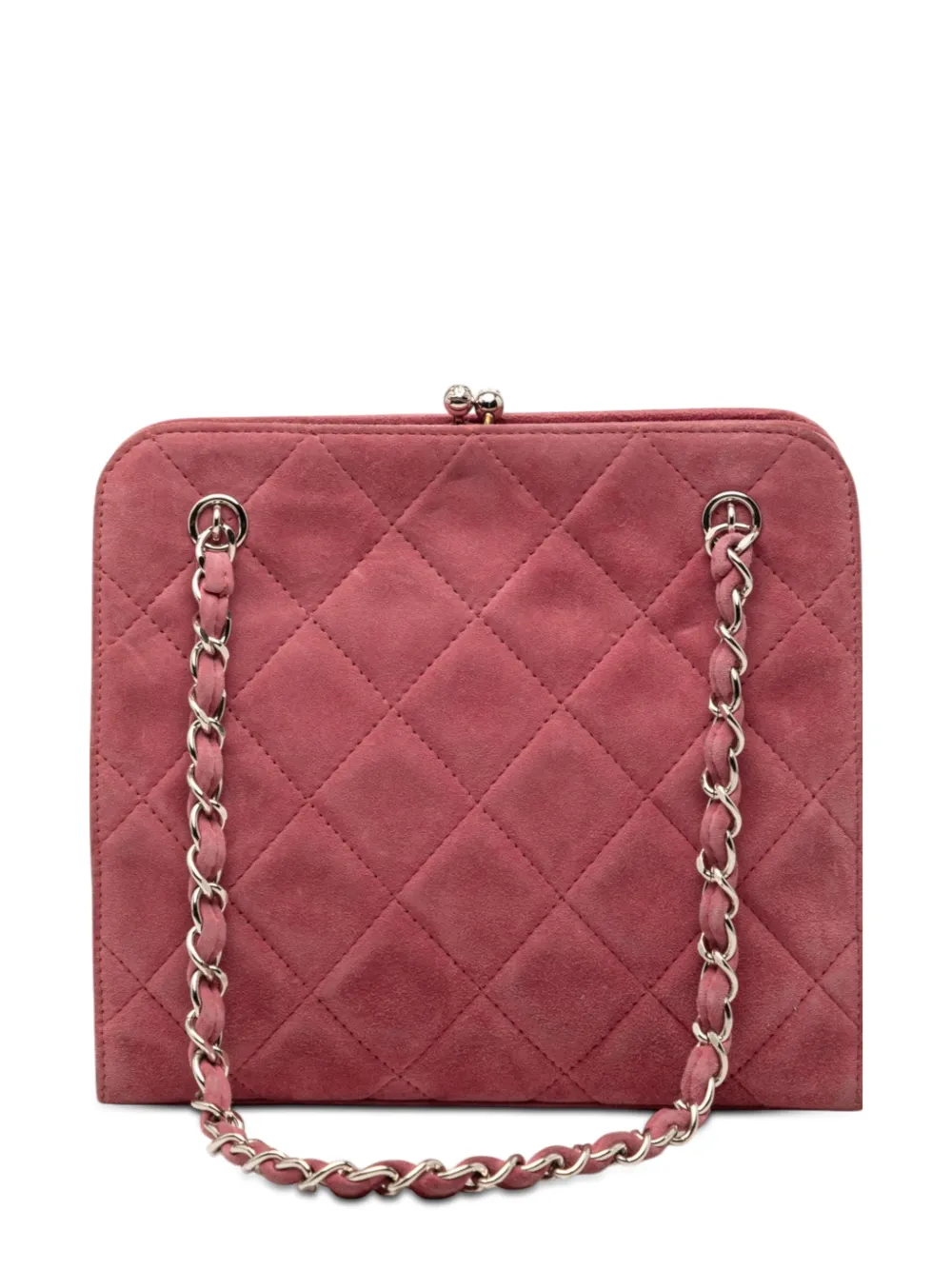CHANEL Pre-Owned 1996-1997 CC Quilted Suede Kiss Lock handbag - Rosa