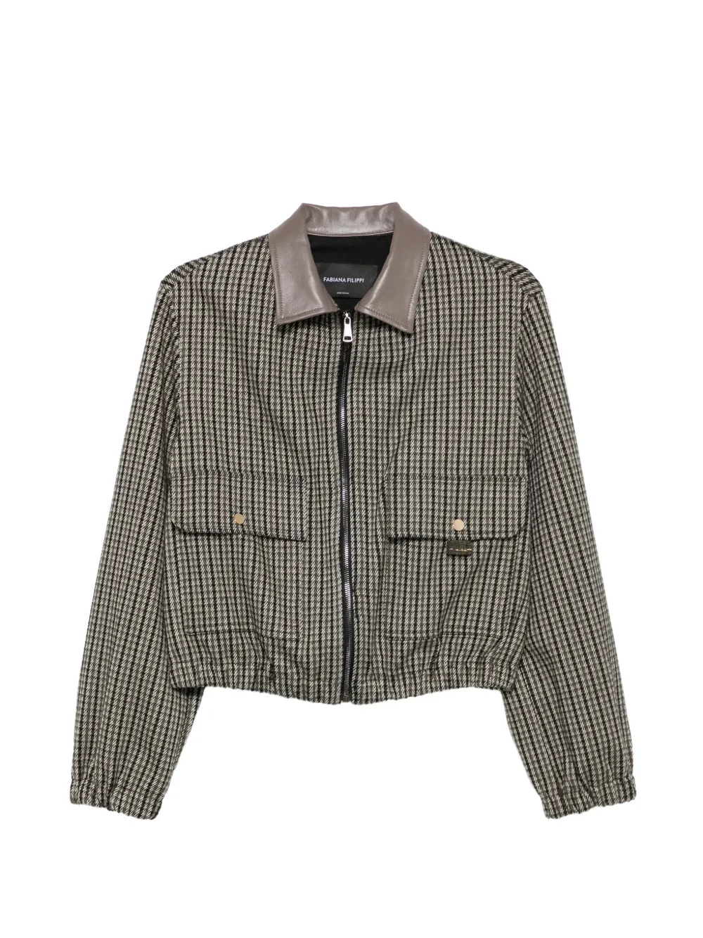 Fabiana Filippi check-pattern zip-up jacket - Toni neutri