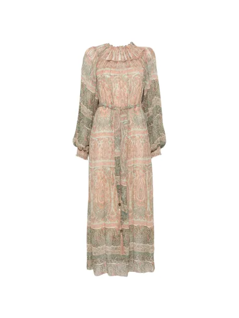 ZIMMERMANN robe longue Momentum Rouleau Billow à motif cachemire