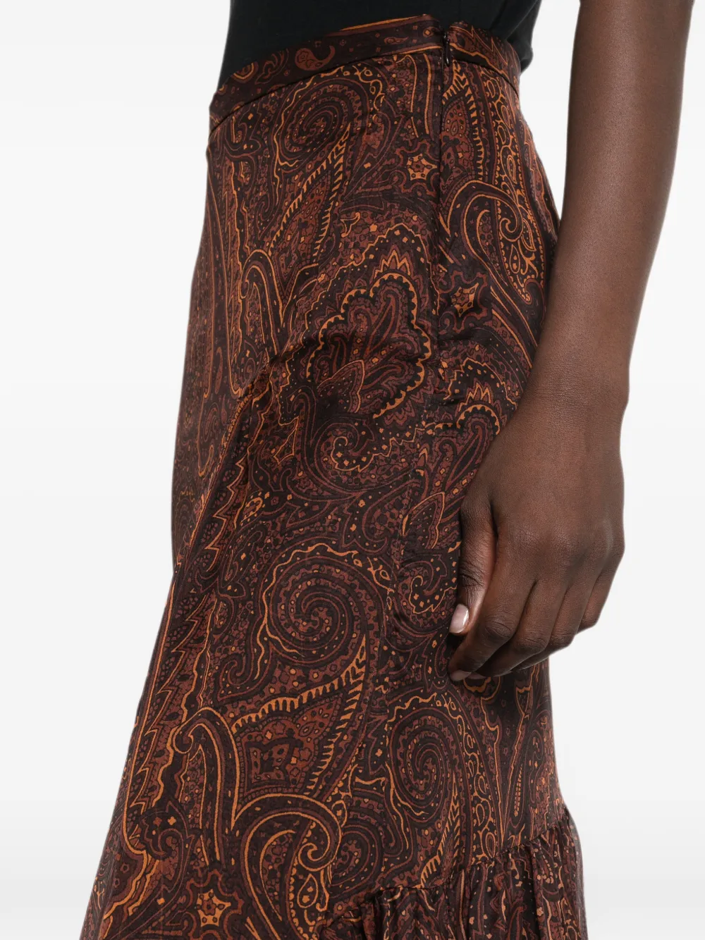 ETRO Midi-rok met paisley-print Bruin