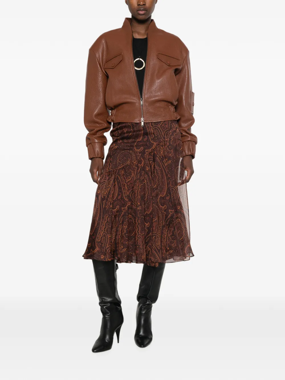 ETRO Midi-rok met paisley-print Bruin