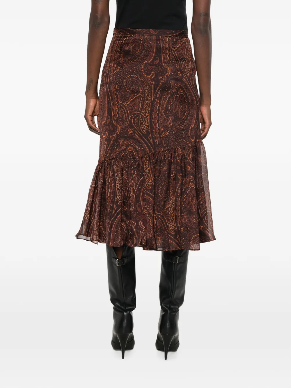 ETRO Midi-rok met paisley-print Bruin