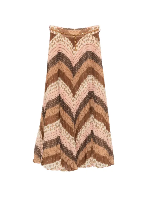 ZIMMERMANN Sunray chevron-print midi pleated skirt