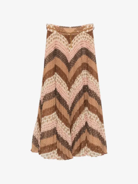 ZIMMERMANN Sunray chevron-print midi pleated skirt