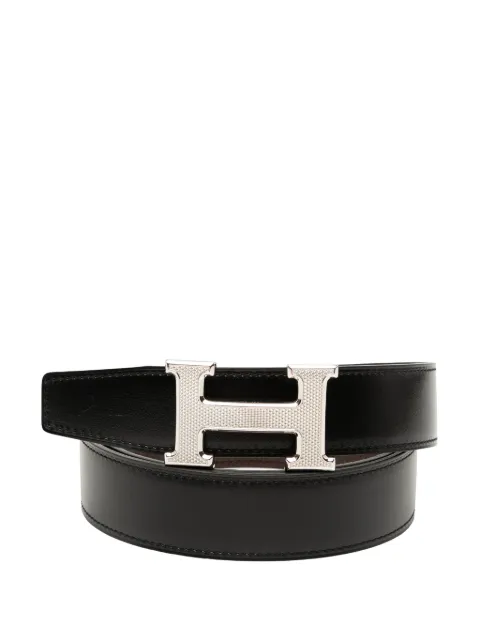 Hermès Pre-Owned 2016 Swift and Togo Constance H Guillochee Reversible belt