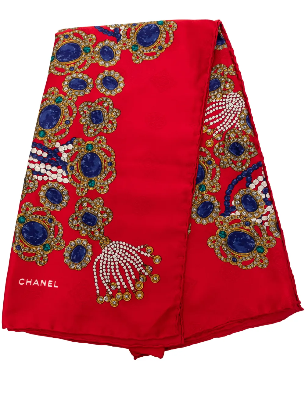 CHANEL Pre-Owned 2021-2026 Gripoix Silk Scarf scarves - Rosso