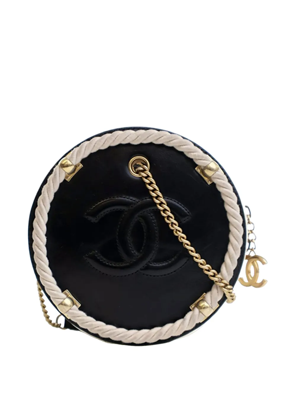 CHANEL Pre-Owned 2019 Crumpled Calfskin En Vogue Round Bag satchel - Black