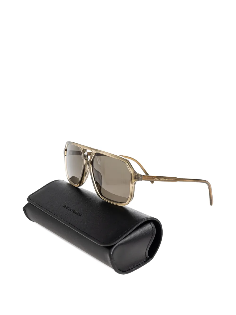 Dolce & Gabbana Eyewear Zonnebril met geometrisch montuur Beige
