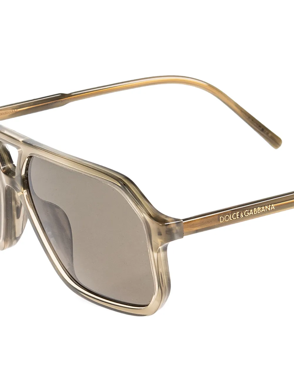 Dolce & Gabbana Eyewear Zonnebril met geometrisch montuur Beige