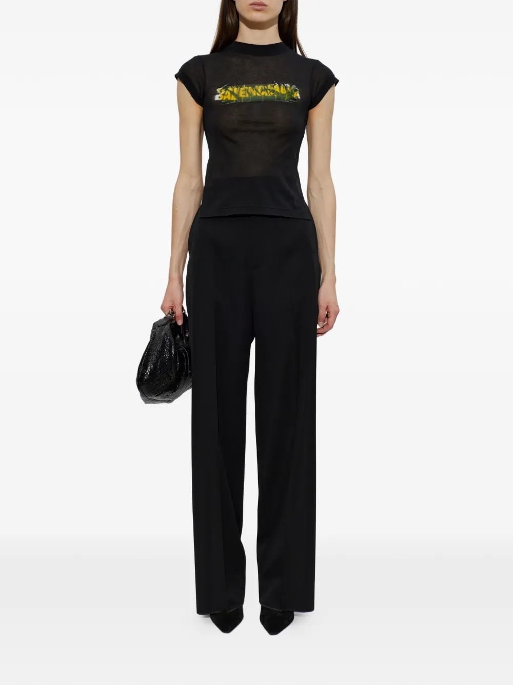 Balenciaga Asymmetrisch T-shirt Zwart