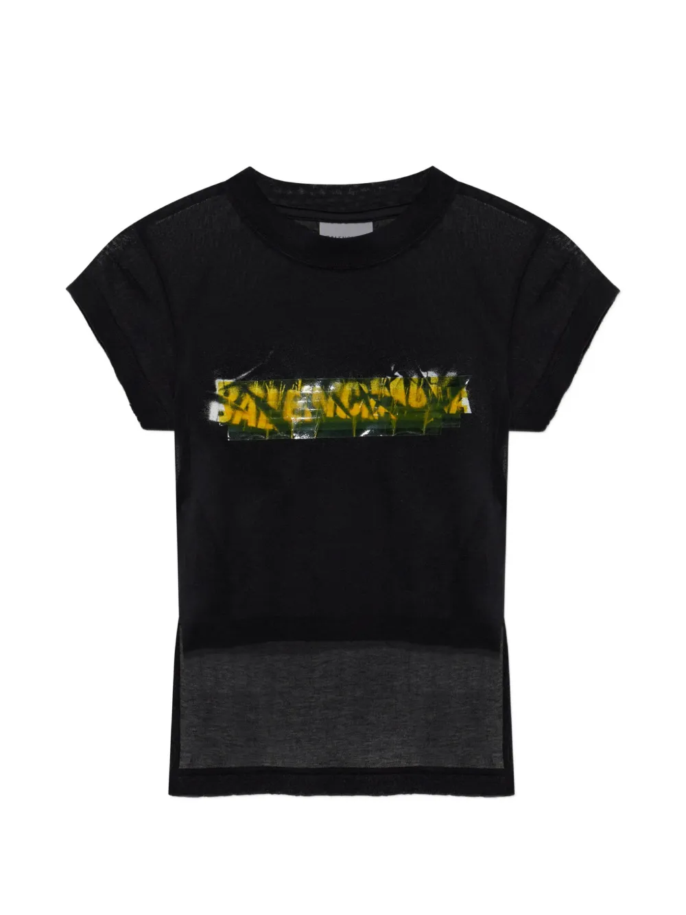 Balenciaga T-Shirt mit Logo-Print - Schwarz
