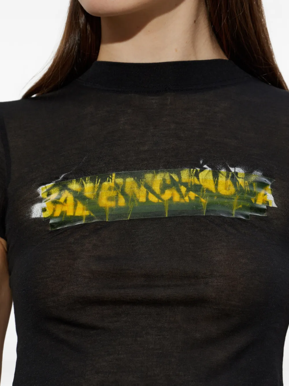Balenciaga Asymmetrisch T-shirt Zwart