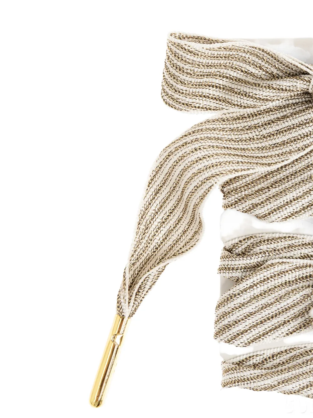 Golden Goose pearl-embellished striped shoelaces Beige