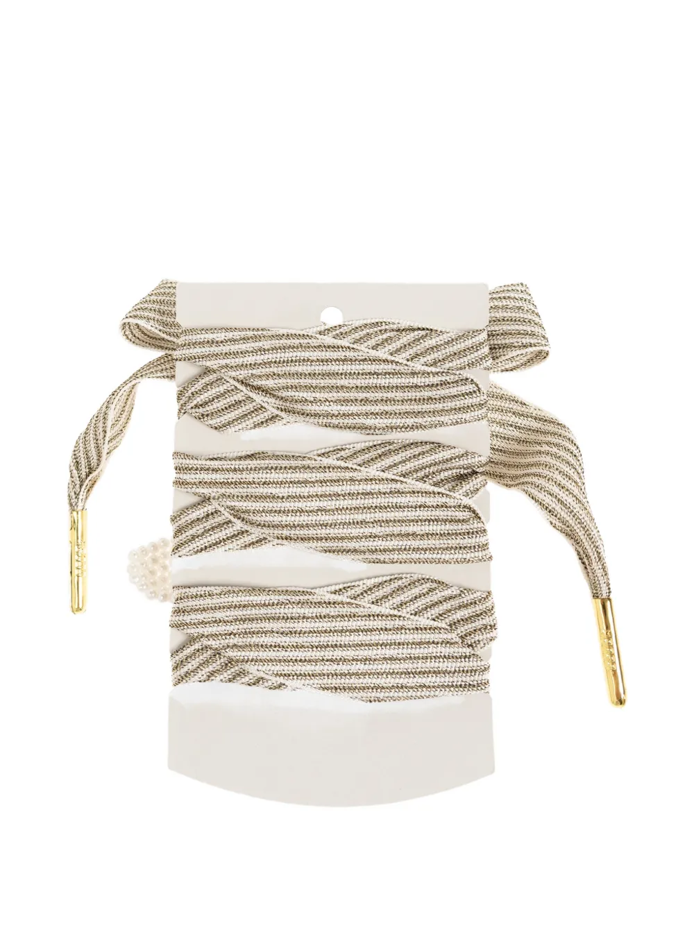 Golden Goose pearl-embellished striped shoelaces Beige