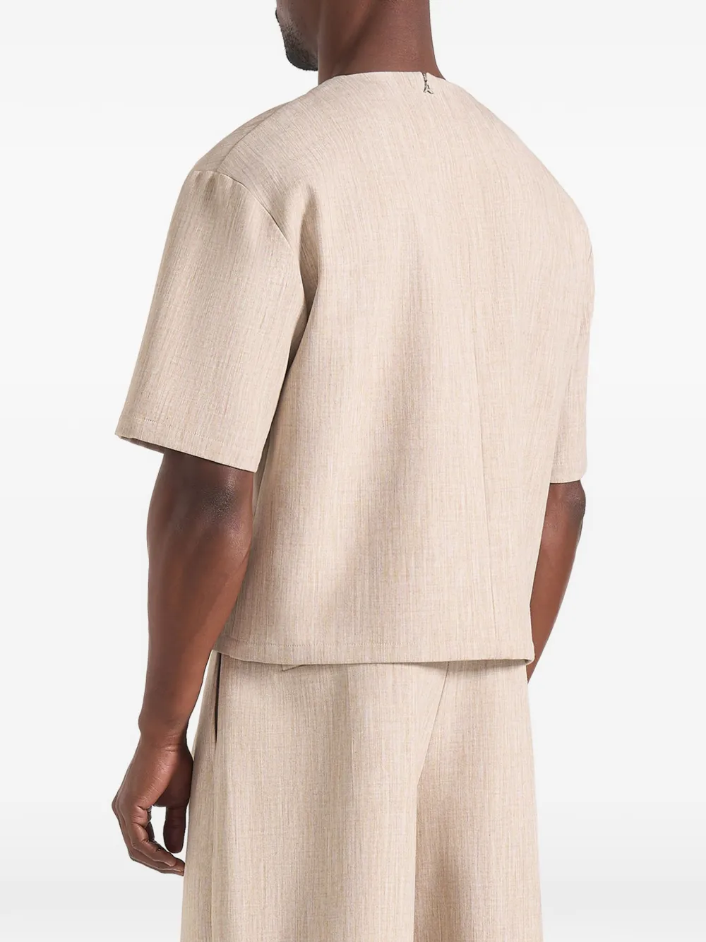 Manière De Voir Leon boxy cropped T-shirt Beige