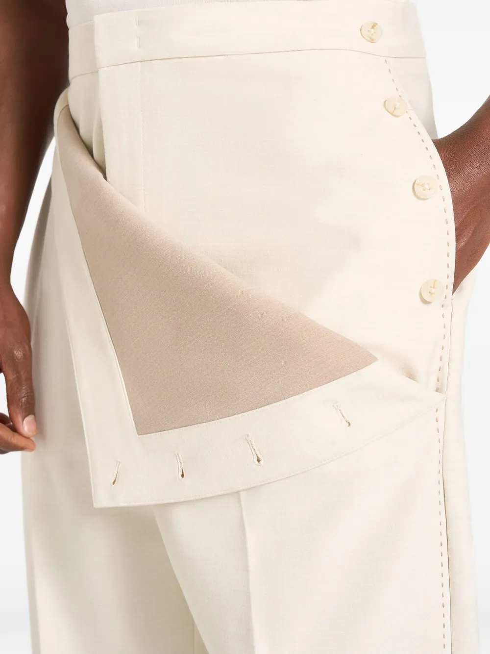 Manière De Voir Henri in cream foldover trousers - thumbnail 5 of 5
