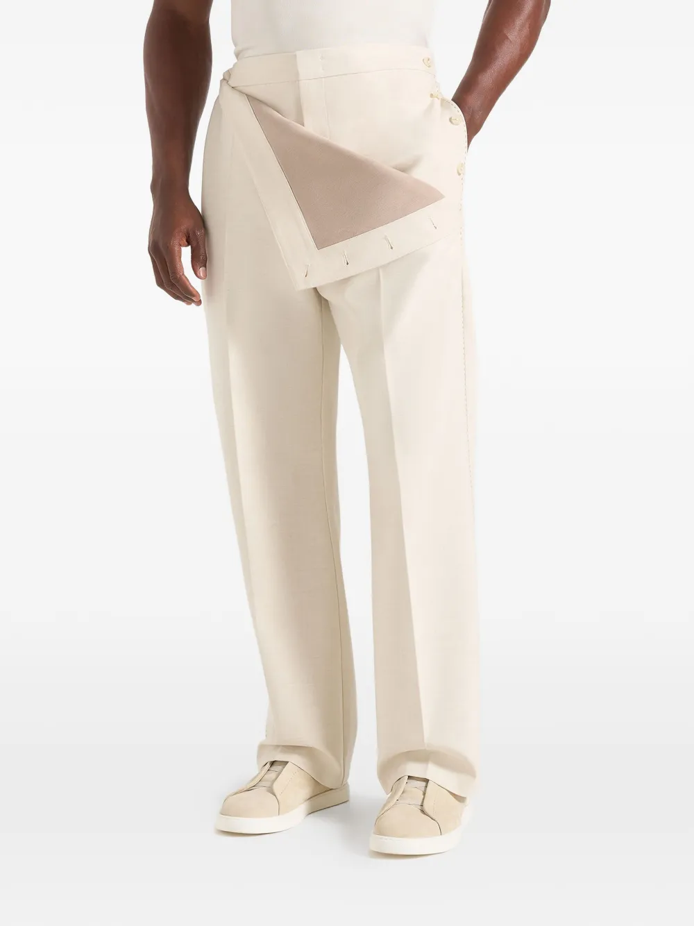 Manière De Voir Henri in cream foldover trousers - thumbnail 3 of 5