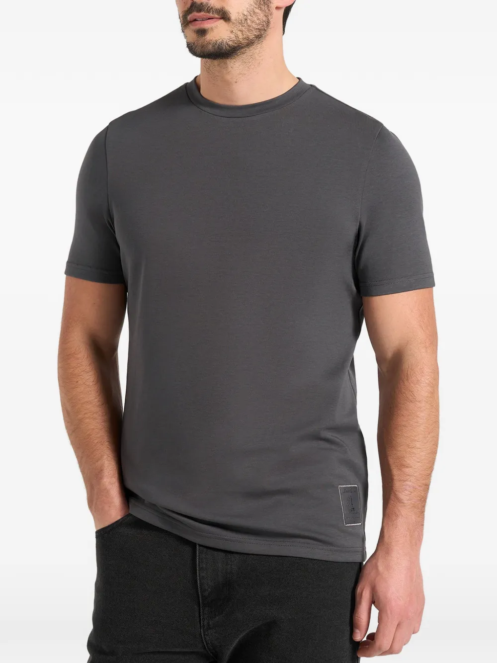 Manière De Voir logo-patch T-shirt - Grigio