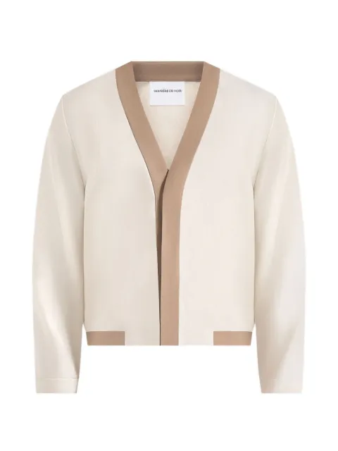 Manière De Voir Clovis linen cardigan with contrast placket