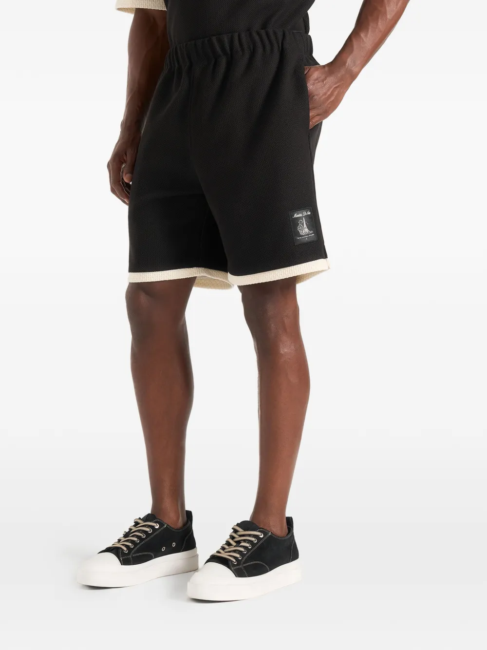 Manière De Voir Reuben crochet-knit Reuben shorts - Nero