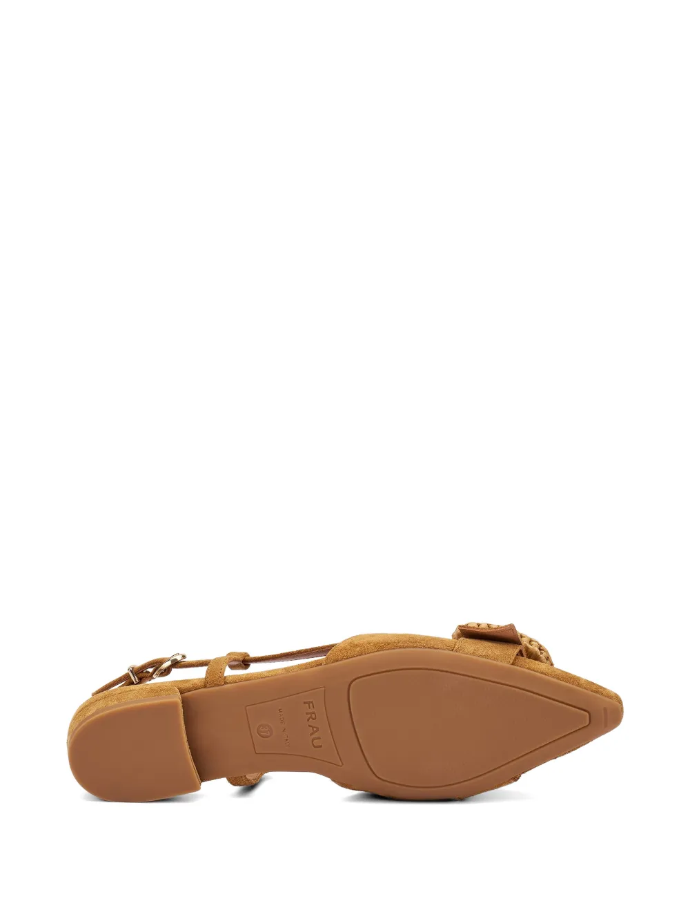 FRAU raffia-buckle suede pumps Beige