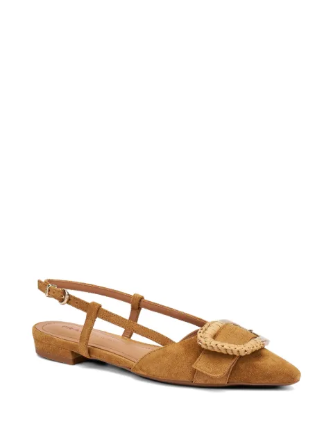 FRAU raffia-buckle suede pumps