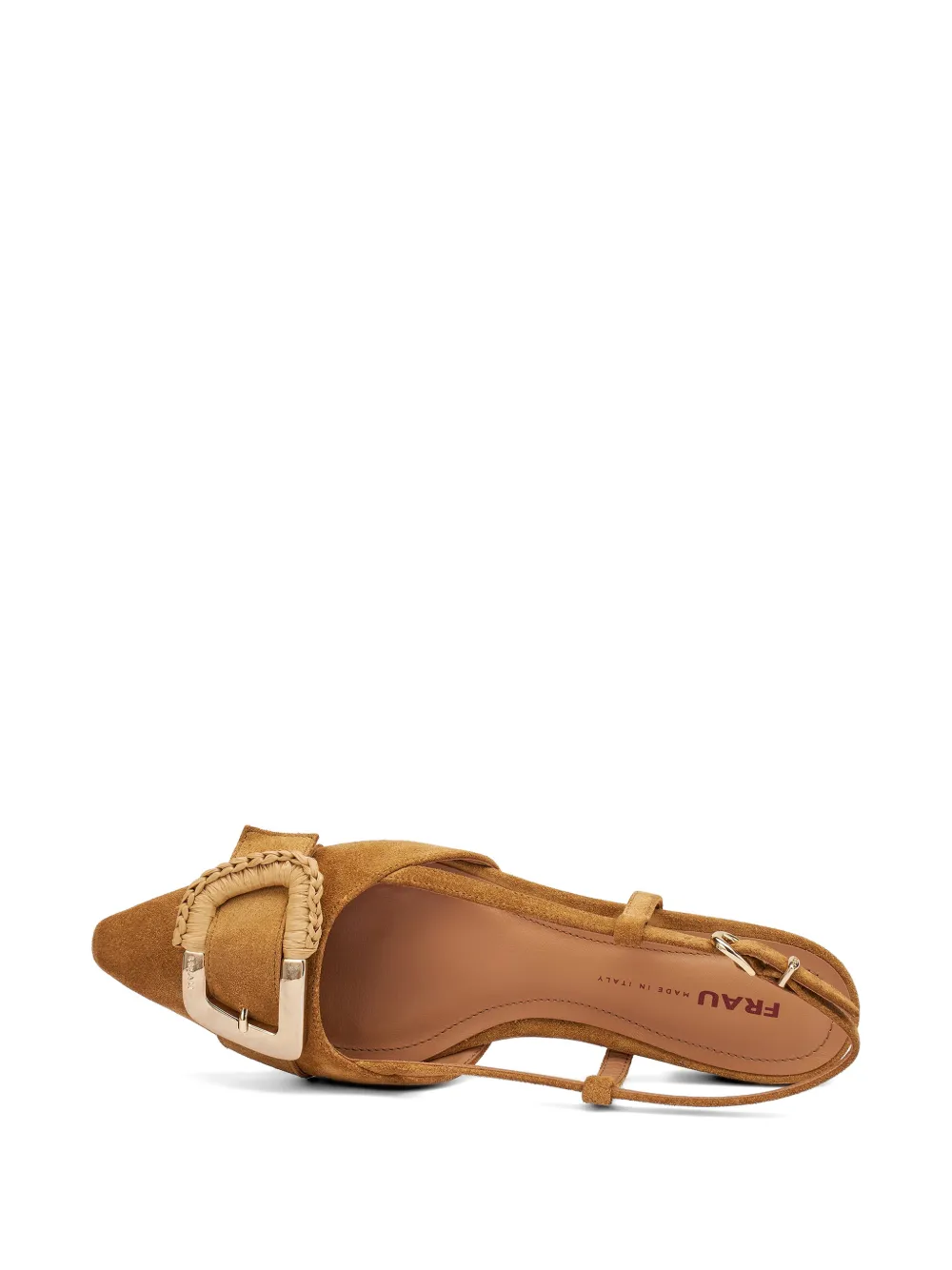 FRAU raffia-buckle suede pumps Beige