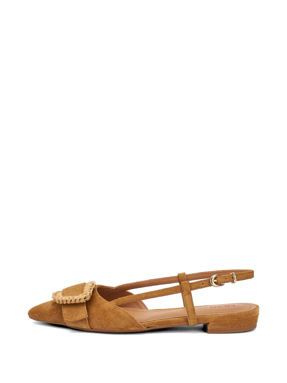 FRAU raffia-buckle suede pumps Beige