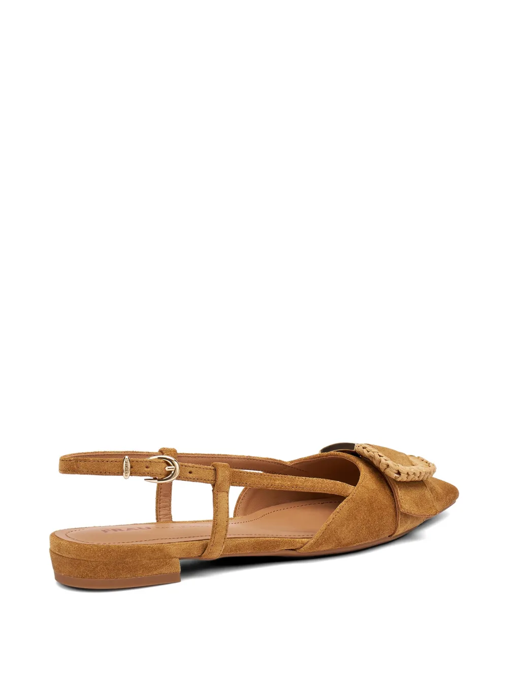FRAU raffia-buckle suede pumps Beige