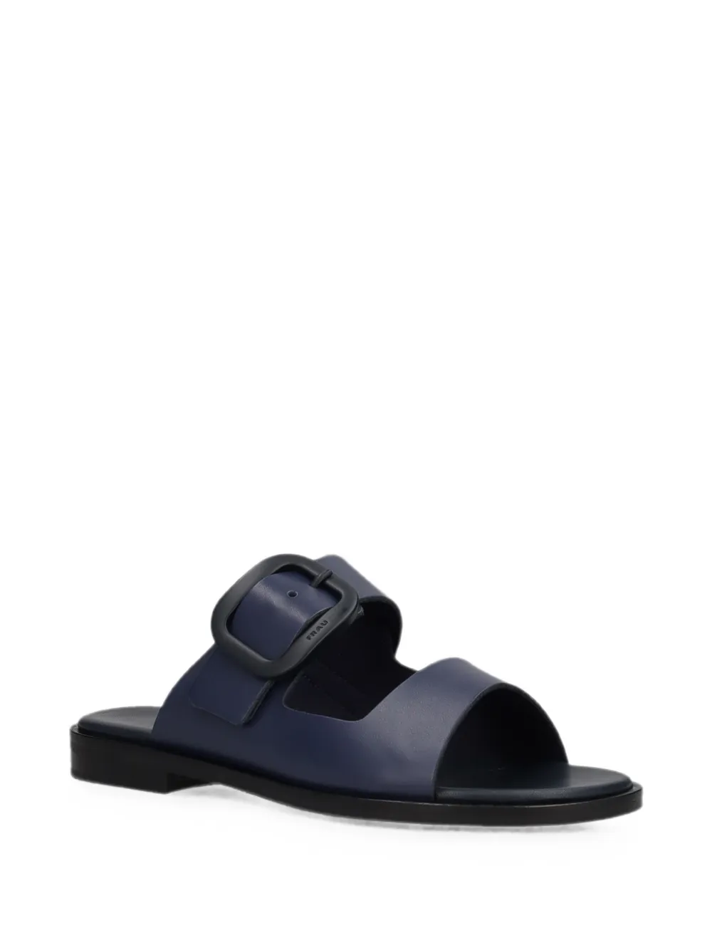 FRAU buckle-detail leather flat sandals Blauw