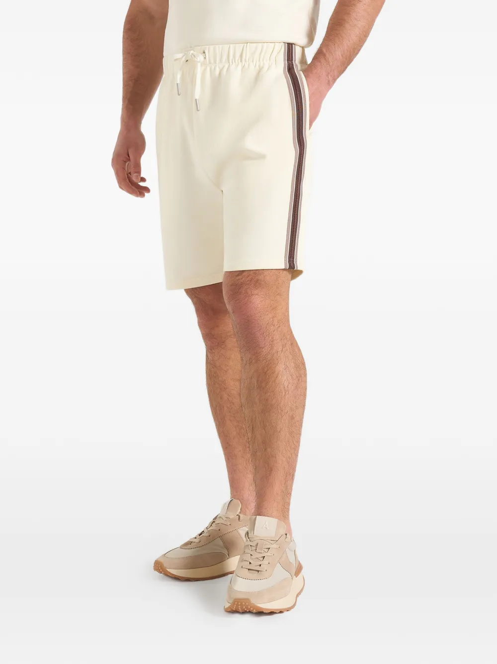 Manière De Voir Taylor taped cotton shorts - Toni neutri