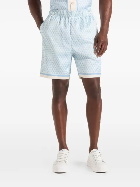 Manière De Voir Jordan Eiffel monogram-print satin shorts