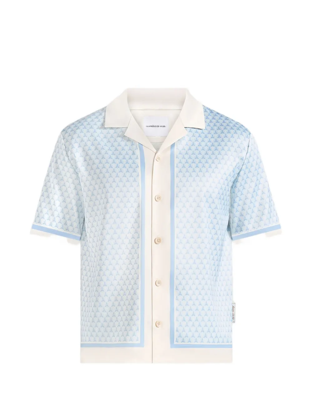 Manière De Voir Idriss in pale blue Eiffel-monogram resort shirt