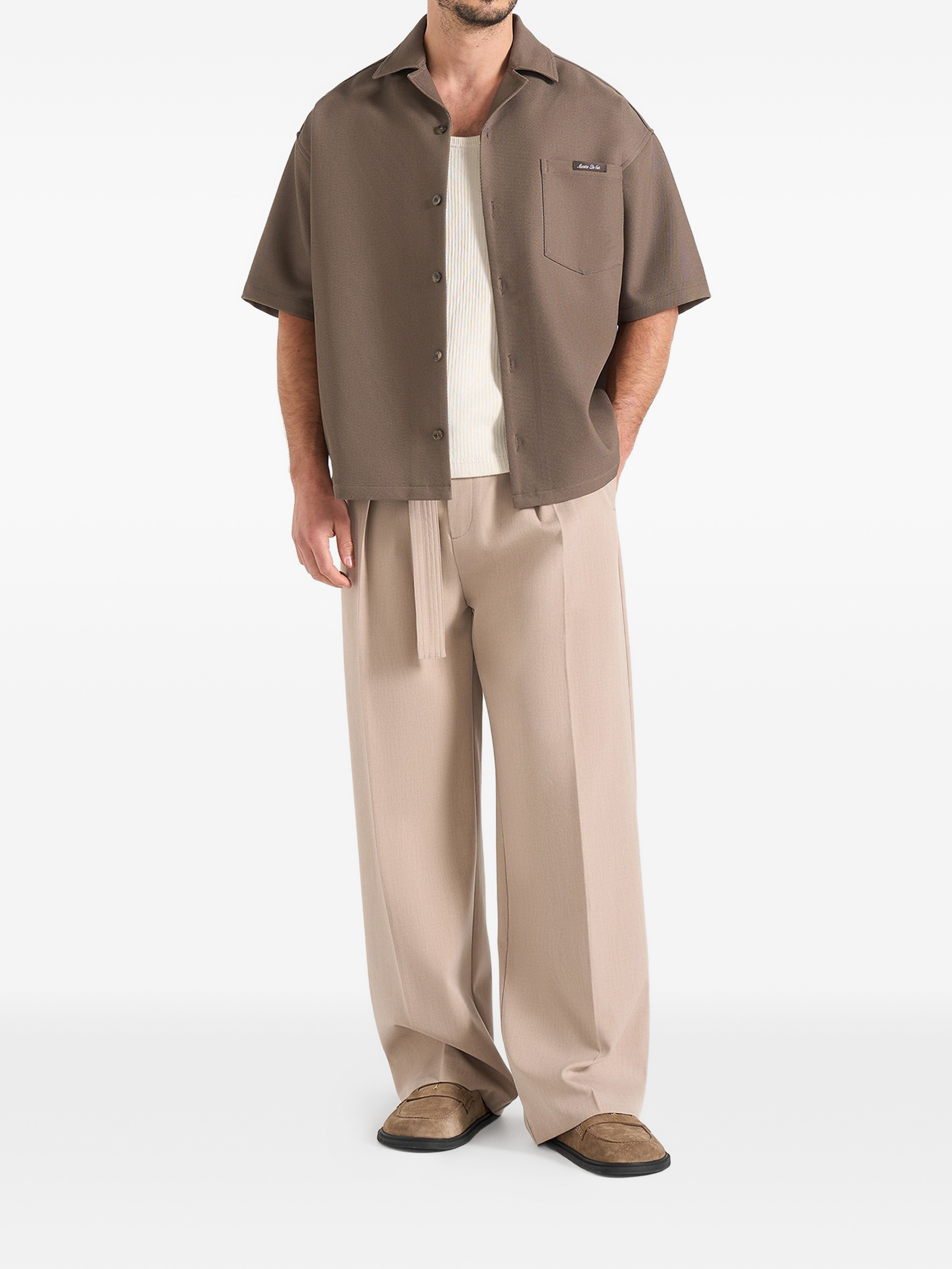 Brook unisex Signature twill boxy shirt — Image 4