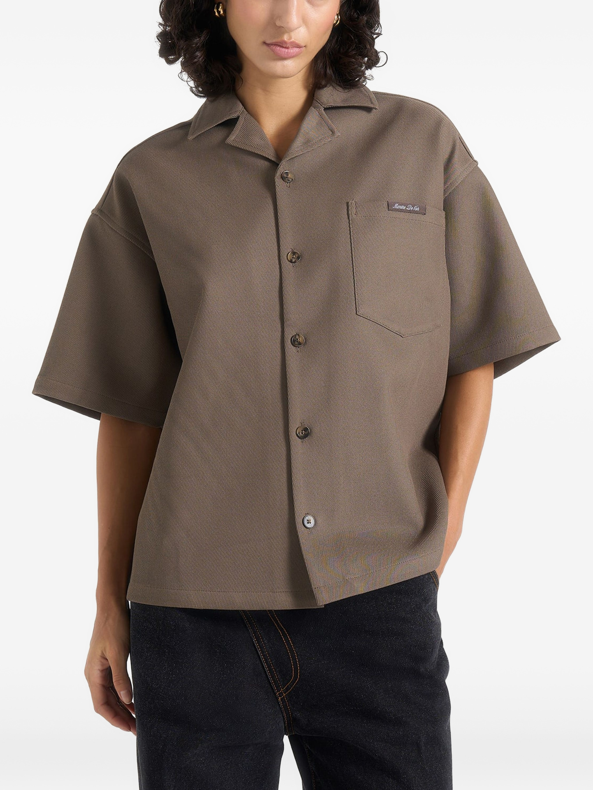 Brook unisex Signature twill boxy shirt — Image 7