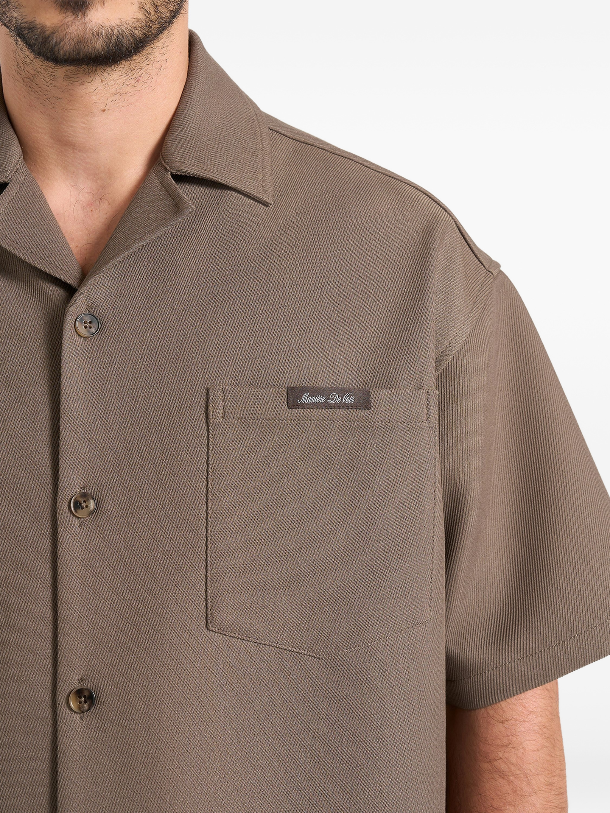 Brook unisex Signature twill boxy shirt — Image 5