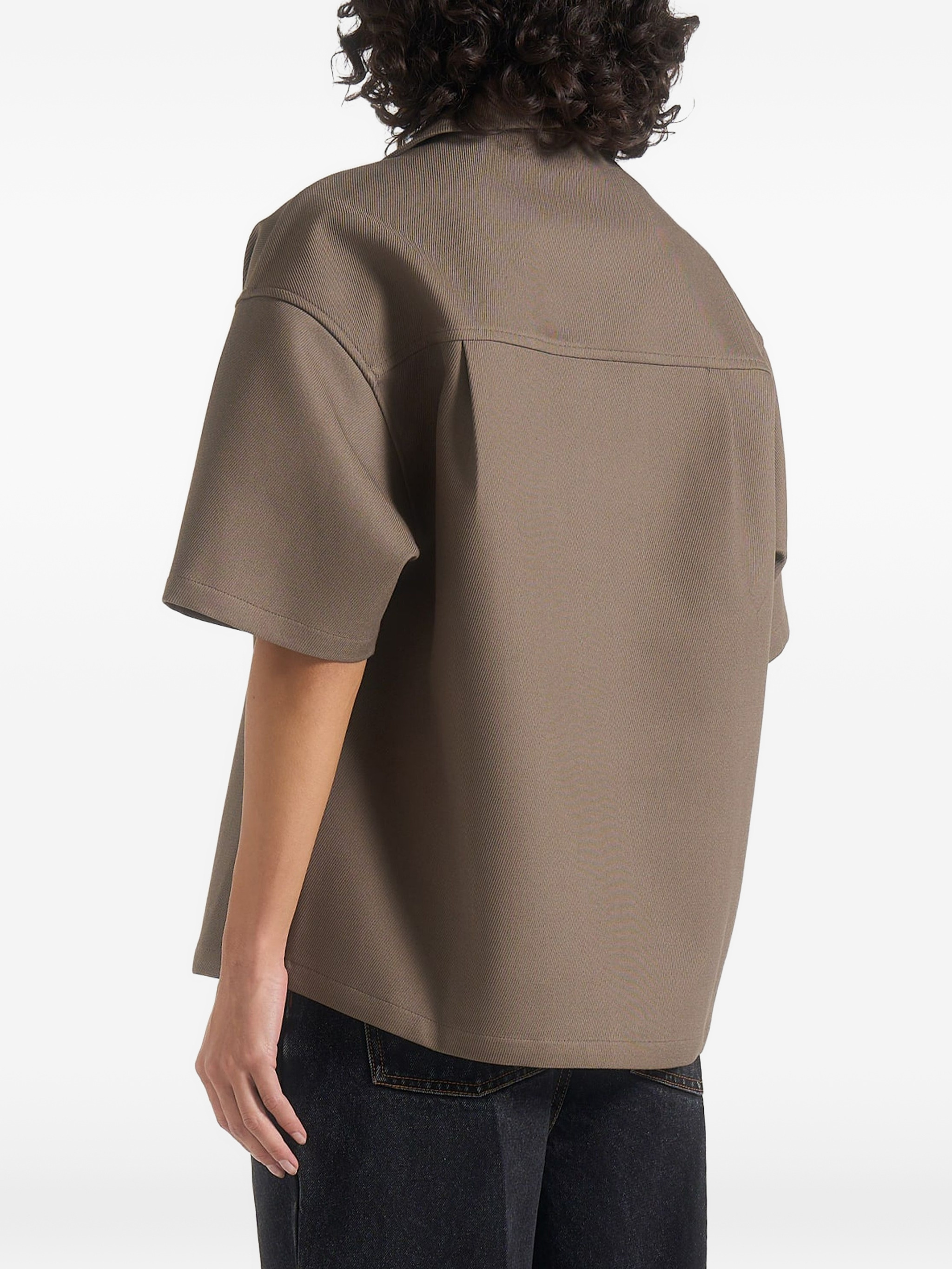 Brook unisex Signature twill boxy shirt — Image 6