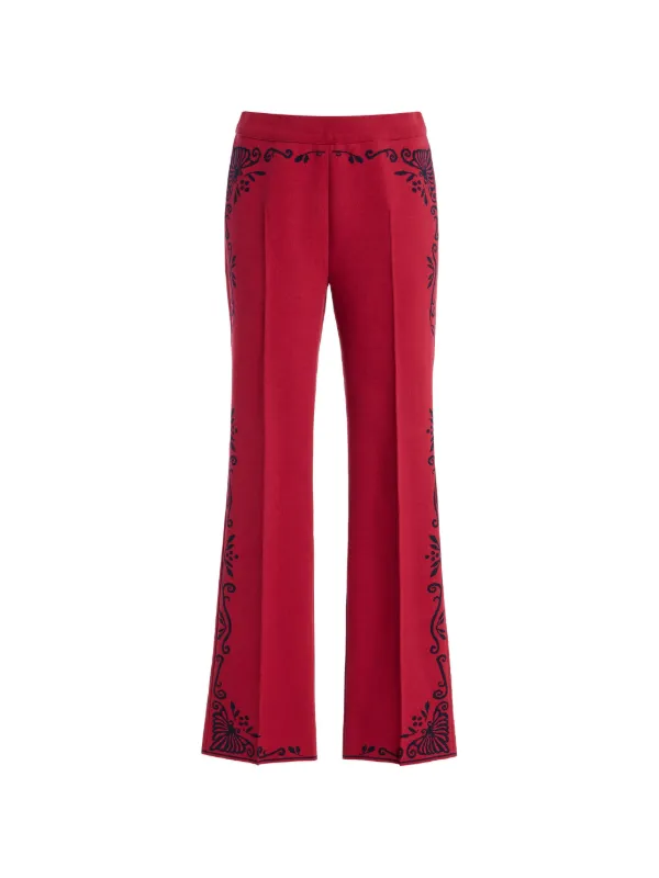 High Sport Scroll Trousers in Red